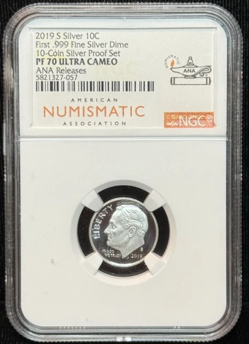 NGC PF 70 Ultra Cameo 2019-S Roosevelt Dime 10C 999 Silver Coin -057