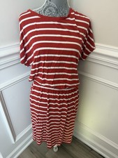 Banana Republic Orange Stripe T-shirt Dress Size L