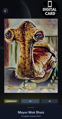 50cc MAYOR MOK SHAIZ STELLAR ART GOLD SMUGGLERS OUTPOST 25 Star Wars Card Trader