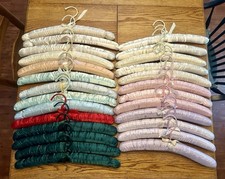 Lot of 26 Vintage Padded Hangers Satin/Silk Fabric Covered Lingerie Hangers