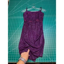 Honey and Rosie Womens Purple Glitter Bodycon Mini Dress Sparkly Homecoming Smal