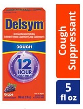 Delsym Cough Relief Medicine 12 Hour Grape Flavor 5 oz Exp 10/2027