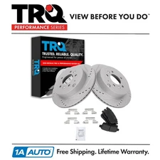 TRQ Rear Semi Metallic Brake Pad & 2s Performance Rotor Kit for Mazda CX-7 CX7