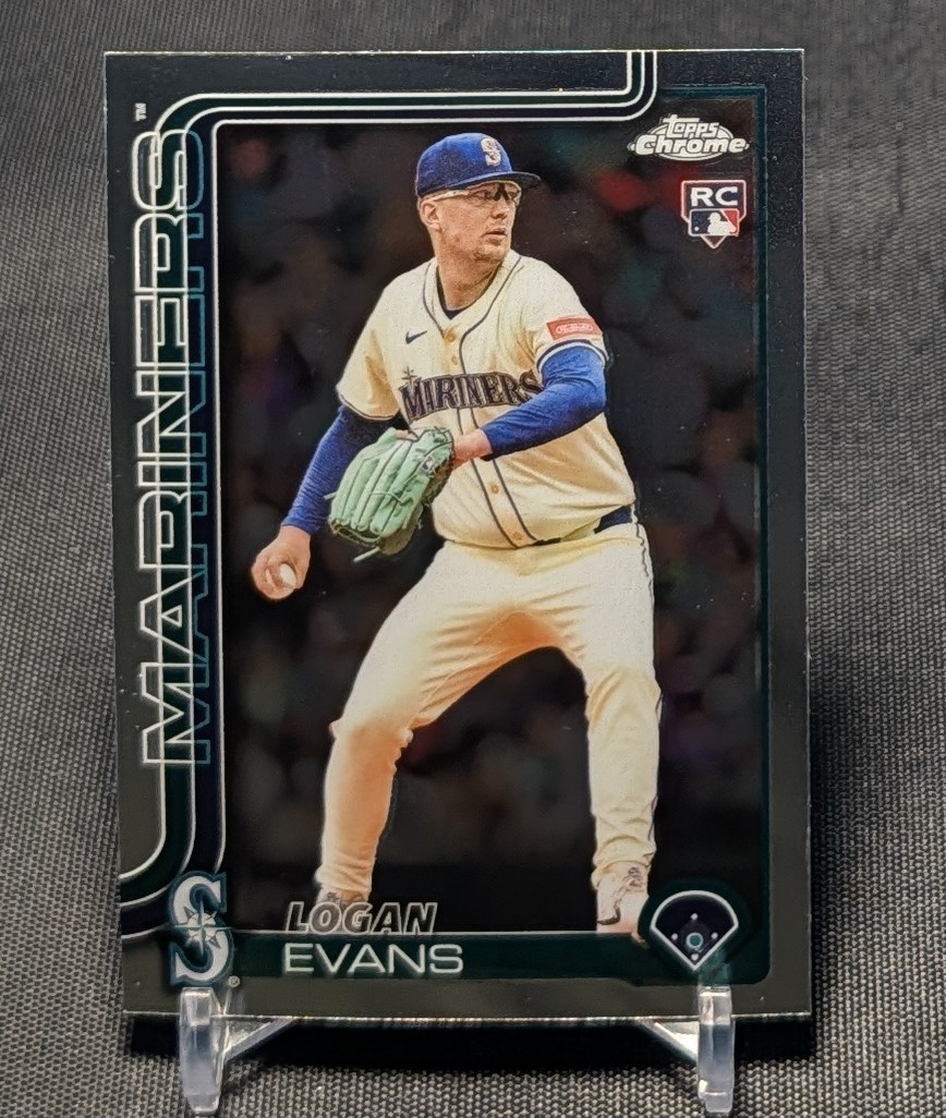 Logan Evans Rookie RC 2025 Topps Chrome Update Series Card #USC194 Mariners