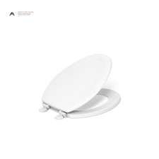 Kohler K-4647-0 Stonewood Elongated Toilet Seat White Wood with Plastic Hinges