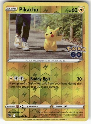 Pikachu 027/078 Common Pokemon GO Pokemon Reverse Holo Near Mint