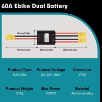 Double Battery Discharge Converter For E-Bike 20V-100V 20A-120A Dual Battery