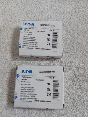 EATON FAZ-C5/1-SP 5A 1-POLE CIRCUIT BREAKER (LOT OF 2)