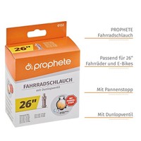 Fahrradschlauch 26/27.5 Zoll Dunlopventil Prophete, Ersatzteil, Gummi