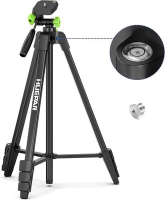60-Inch Tripod with 3-Way Pan Head, 2 Bubble Levels, 5/8''-11 Adapter Nut