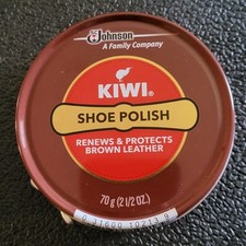 Kiwi Shoe Polish Renews and Protects BROWN Leather, 2.5 oz NEW 1023