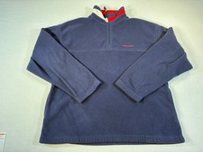 Vintage Tommy Hilfiger Fleece Quarter Zip Pullover Navy Blue Mens Large 90s