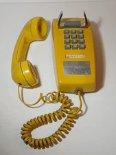 Bell System by Western Electric Wall Home Telephone PUSH BUTTON Yellow 2554bmp