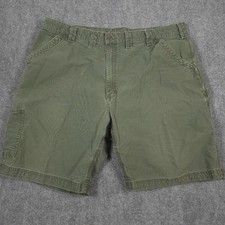 Carhartt Mens Cargo Shorts Size 44 Olive Green 100 Cotton Relaxed Fit Work