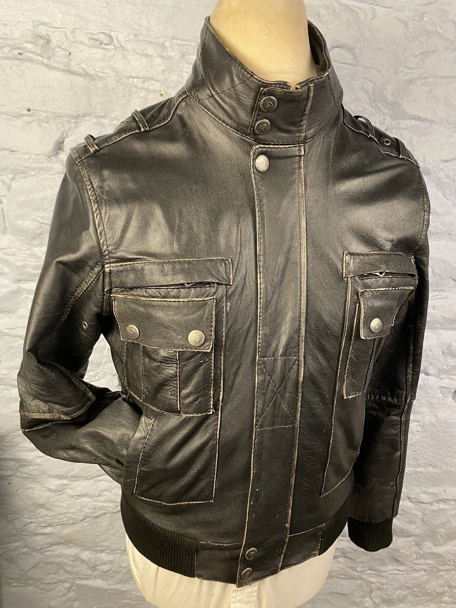 Stones leather bomber best sale jacket