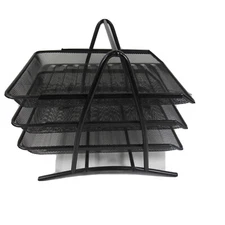 3 Tier Letter Tray Organizer Desktop Document Paper File Black