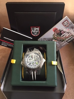 LUMINOX TONY KANAAN 1142 RACING CHRONO BLACK BEZEL BLK/WHT LEATHER