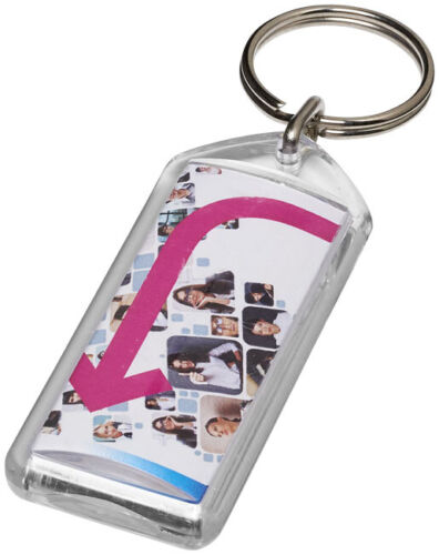 Reopening Insert Key Ring - F1 clear acrylic fobs made in the UK, 50x20mm insert - Picture 2 of 5