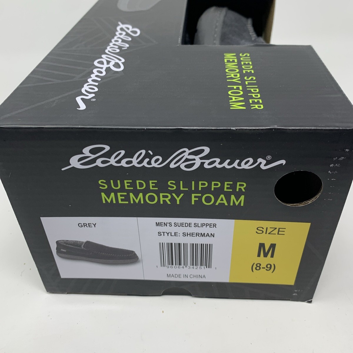 EDDIE BAUER Sherman Suede Memory Foam Slippers Size Men