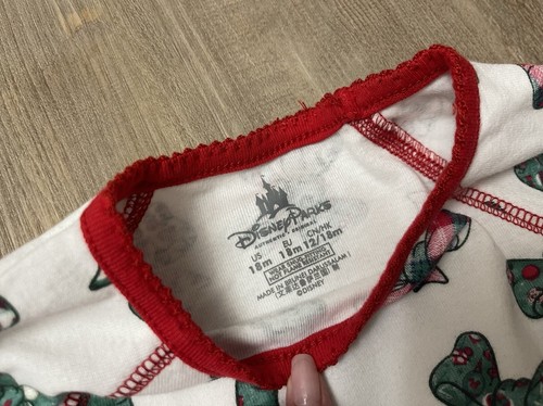 Disney Parks Minnie Mouse Christmas Bow Pajamas 18 Months - Picture 3 of 4