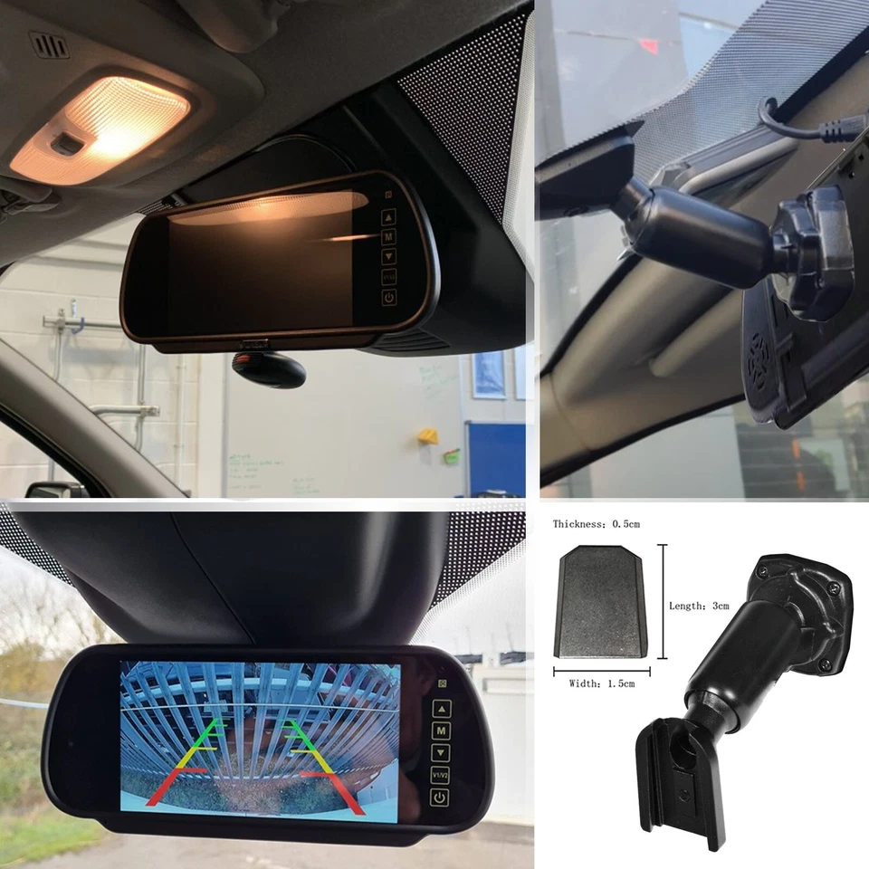 7"Car Monitor with No1 Mount White Dual Head Rear View Cameras 2x 15m AV Caravan - Image 4 of 4