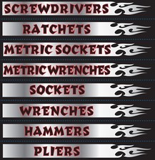 Magnetic Labels For Tool Box Garage Drawer Mechanic Tools Chest Organizer Label