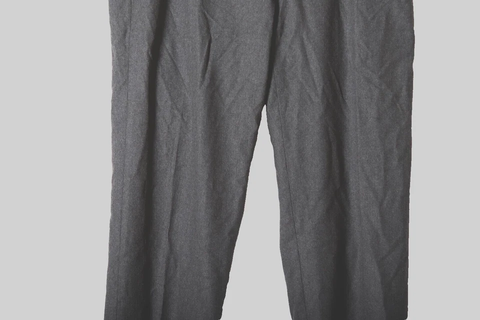 Calça feminina Piazza Sempione Kim 48 tamanho 10 cinza lã virgem flanela - Imagem 4 de 4