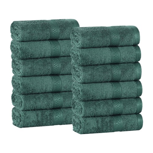 Rayon From Bamboo Blend Cotton 12 Piece Washcloth Face Towel Set - Picture 36 of 83