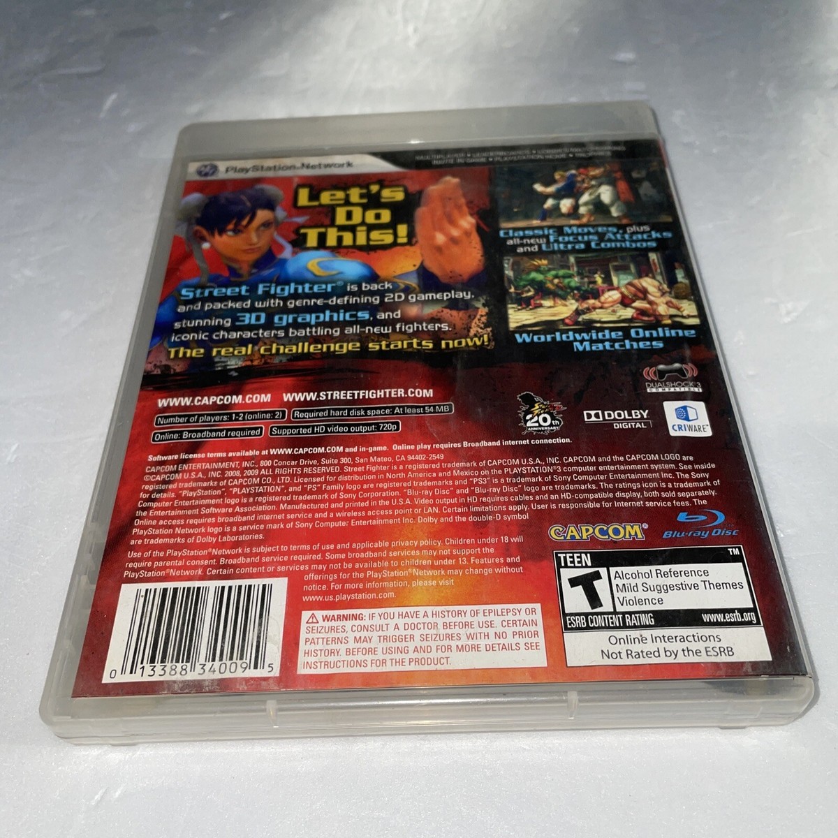Street Fighter IV 4 (Sony PlayStation 3, 2009) ps3 NO MANUAL