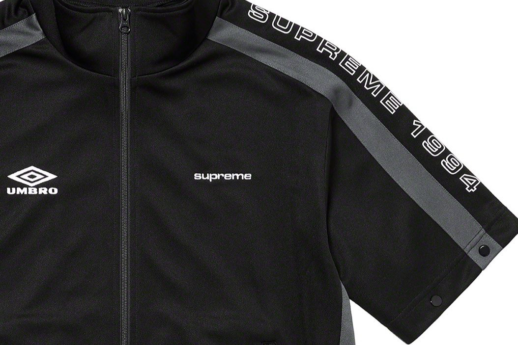 Supreme Umbro Snap Sleeve Jacket Black Size Medium Soccer