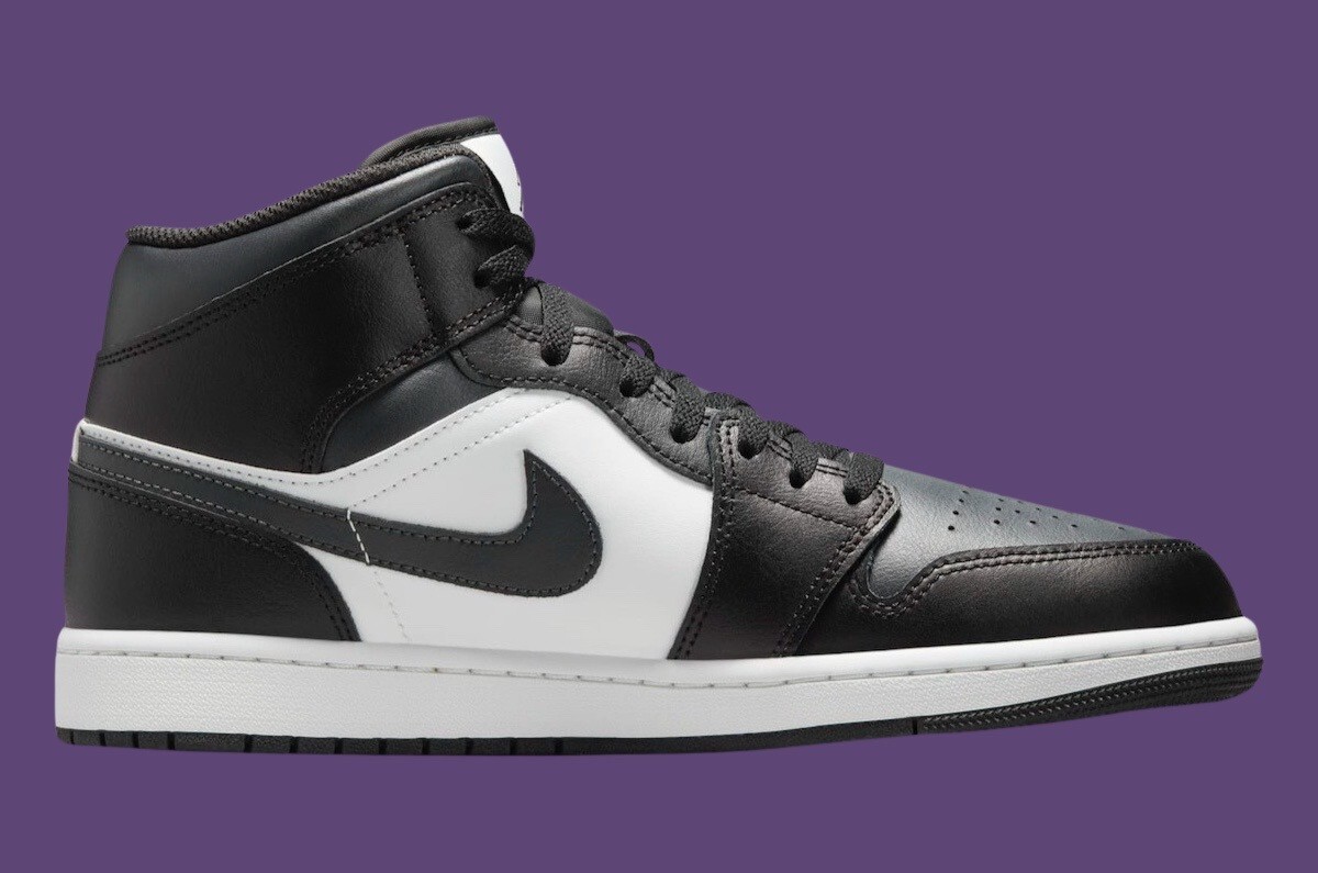 Nike Air Jordan 1 Mid Black White Off Noir DQ8426-010 Men's
