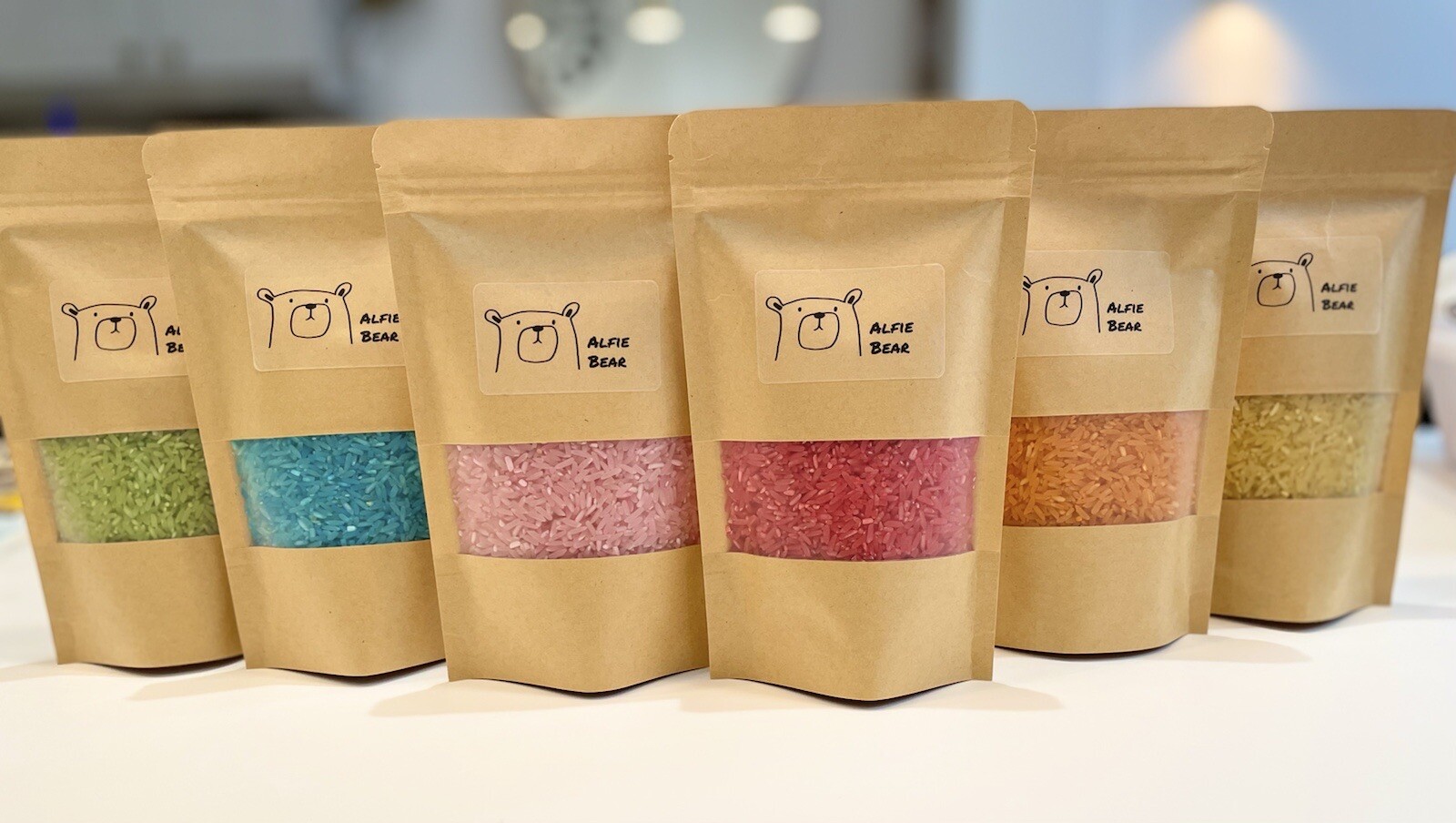 6 x Sensory Rainbow Rice 22 Farben, Messy Play, Kid Tuff Tablett Montessori