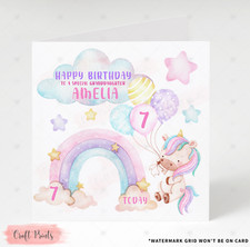 Personalised Birthday Card Unicorn 3rd 4th 5th Niece Sister Daughter Any Age