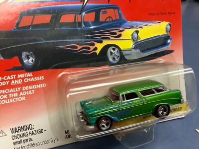 JOHNNY LIGHTNING 1956 nomad wagon Thunder wagons 1/64 JL green 