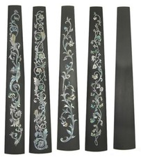 Solid Ebony 4/4 Violin fingerboard, tailpiece,chinrest, peg,end pin,VIN11-15