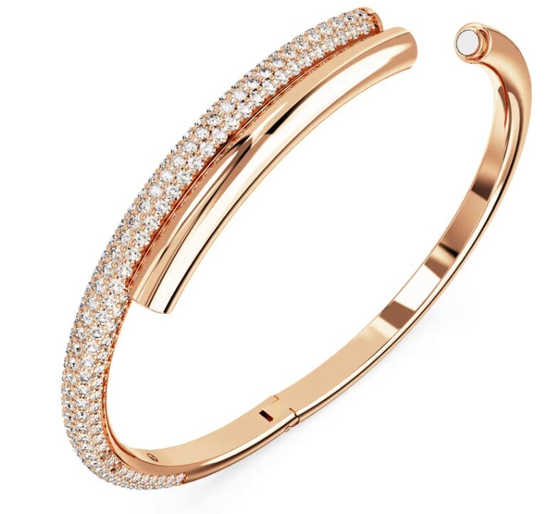 ブレスレット SWAROVSKI Dextera Rose Gold Bangle Bracelet M 5692259 Dextera bangle, Round cut, White, Rose gold-tone plated