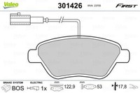 Valeo 301426 Bremsbelagsatz, Scheibenbremse FüR Abarth Alfa Romeo CitroËN Fiat