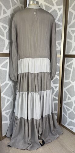 Nuevo VESTIDO CUPRO DE LUJO MANGA LARGA 3/4 EUROPEANCULTURE ITALIA M L Gris - Imagen 3 de 8
