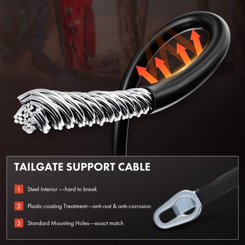 Tailgate Hardware Rebuild Kit w/ Cable & Rod for Chevy Colorado GMC Canyon 16-17 - Picture 5 of 11