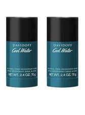 Cool Water by Davidoff 2.4 oz Alcohol Free Deodorant Stick for Men - LOT OF 2