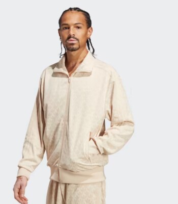 Adidas Monogram Track Jacket Men's Full Zip Sand Strata HZ4155 Size Small
