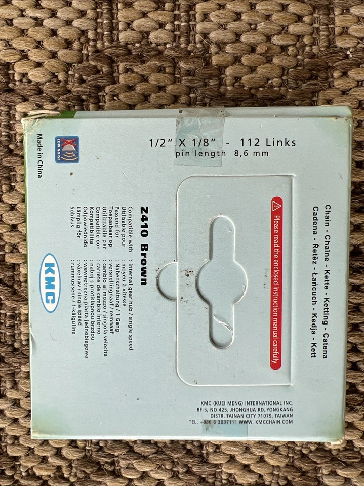 Corrente de bicicleta KMC Z410 1/2" x 1/8" 112L 8,6mm marrom velocidade única BMX Cruiser fixa - Imagem 2 de 2