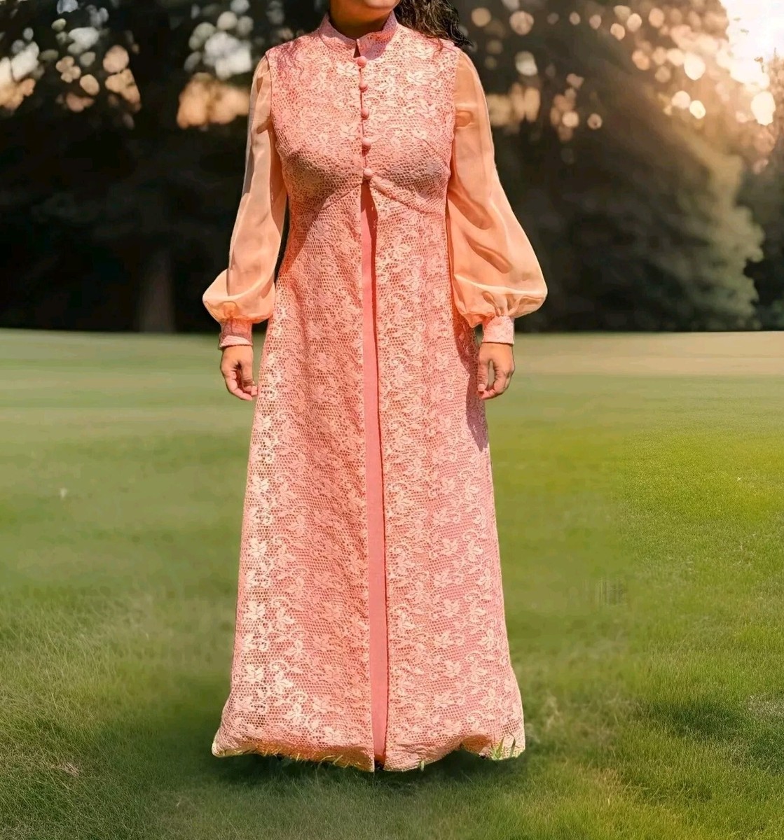 green emerald velvet dress Vintage Lisa Meril Coral Colored Gold Sequin Empire Waist Dress  The Kit  Vintage