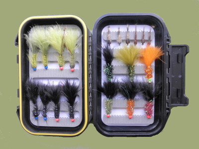 Boxed Trout Flies, 20 Hothead Lure & Nymph, Mixed Size, For Fly Fishing