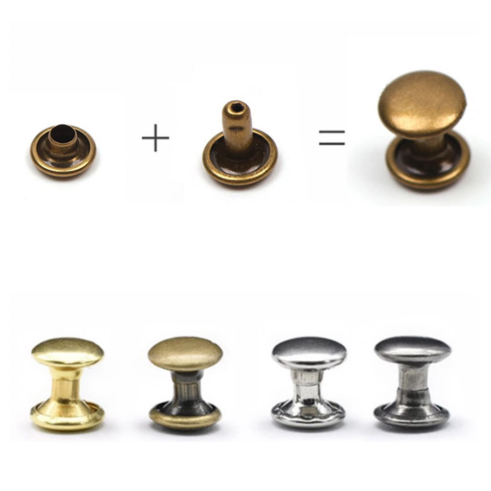 50 Satz 8mm Kupfer Ring-Feder Druckknöpfe+ 3x Handpresse Befestigungs werkzeuge - Bild 2 von 4