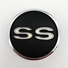 Chrome / Black "SS" Gas Fuel Cap For 1967-1968 Chevy Camaro SS
