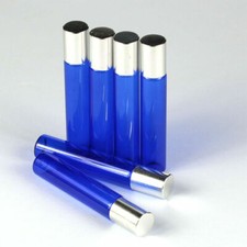 5-100X Cobalt Blue Glass Roll On Bottle Essential Oil Roller Ball Bottles 10ml