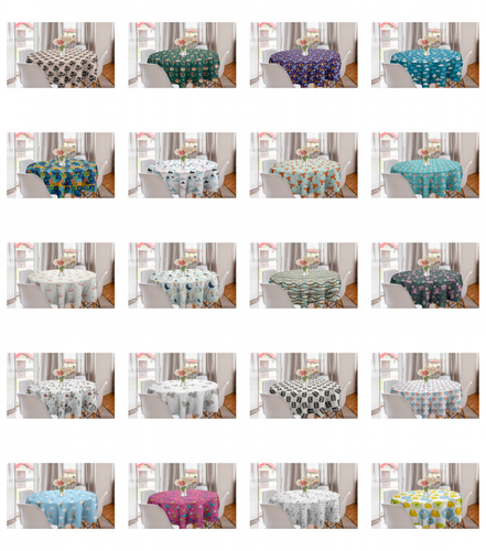 Ambesonne Nursery Round Tablecloth Table Cover for Dining Room Kitchen - Picture 2 of 57