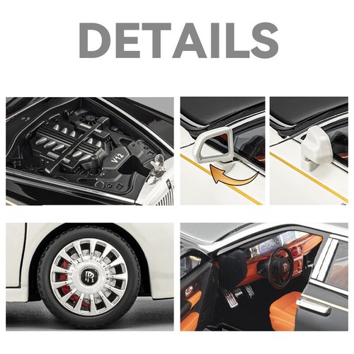1/18 Rolls-Royce Phantom Diecast Vehicle Model Car Toy Collectible Kids Toy Gift - Picture 14 of 18