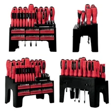 100pc Screwdriver Set w/ Stand for Home Repair DIY Garage Tool Kit Organizer
